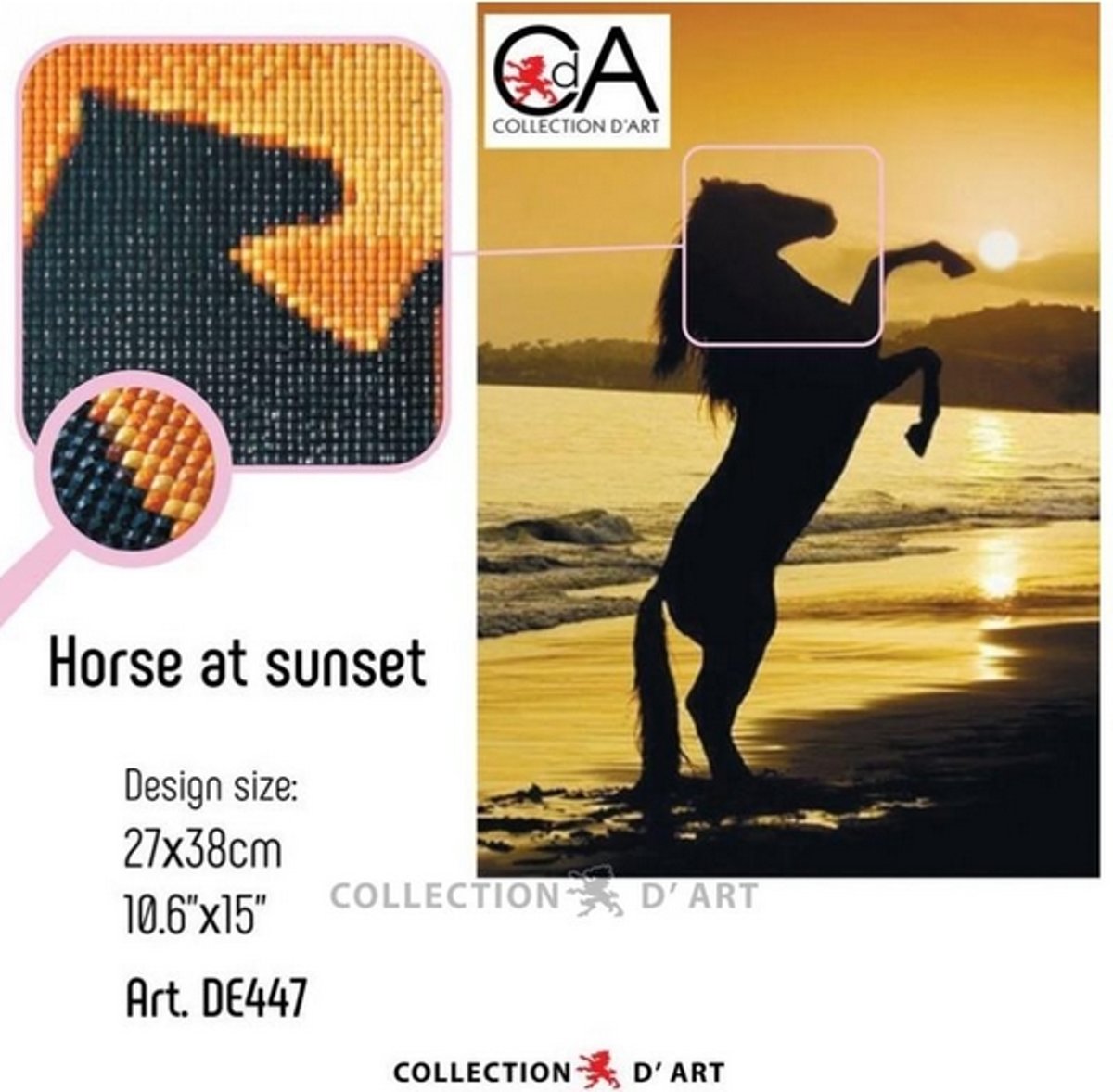 Diamond Painting Horse at Sunset de0447 27 x 37 cm